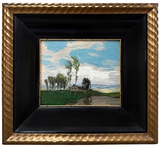 Alois Kalvoda (1875 - 1934) - Kraj s chalupou a rybníkem