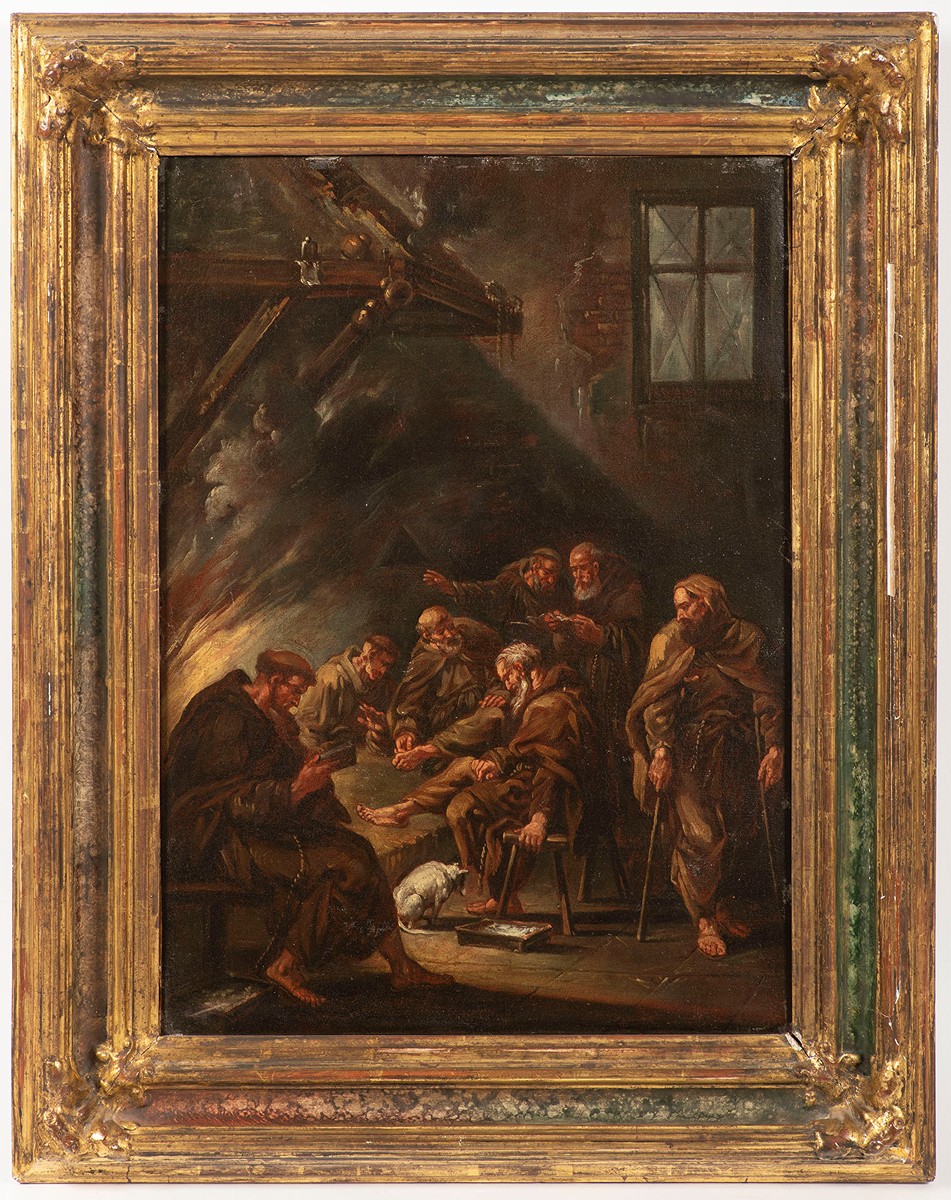 Monks by the Fireplace