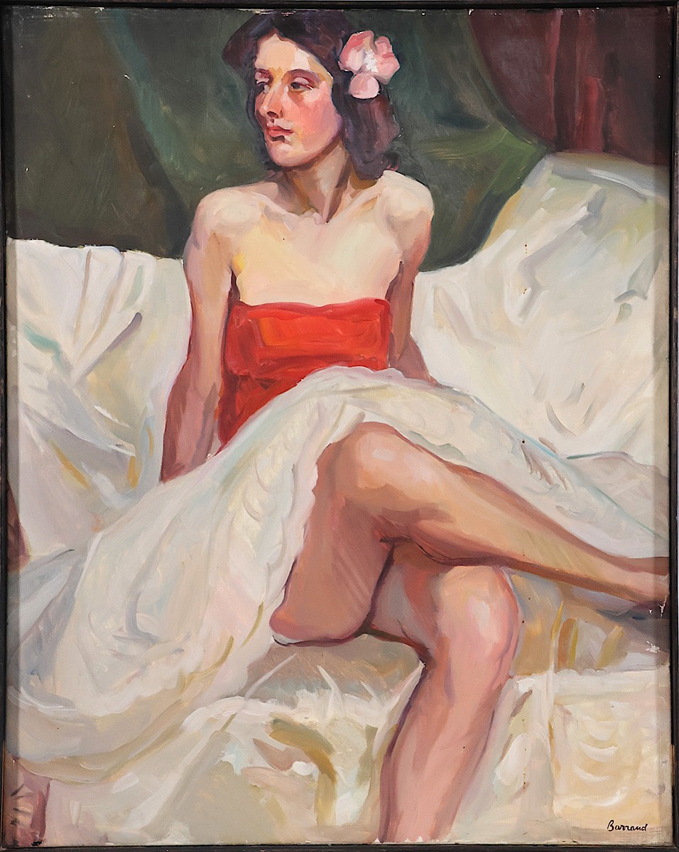 Maurice Barraud - Maurice Barraud (Geneva 1889–1954) - Portrait of a Woman in a Red Corset