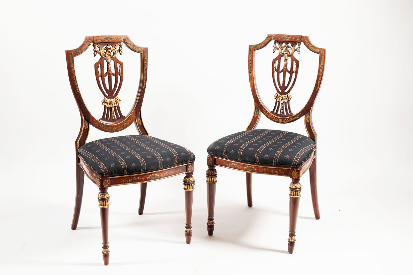 Pair of decorative wooden chairs