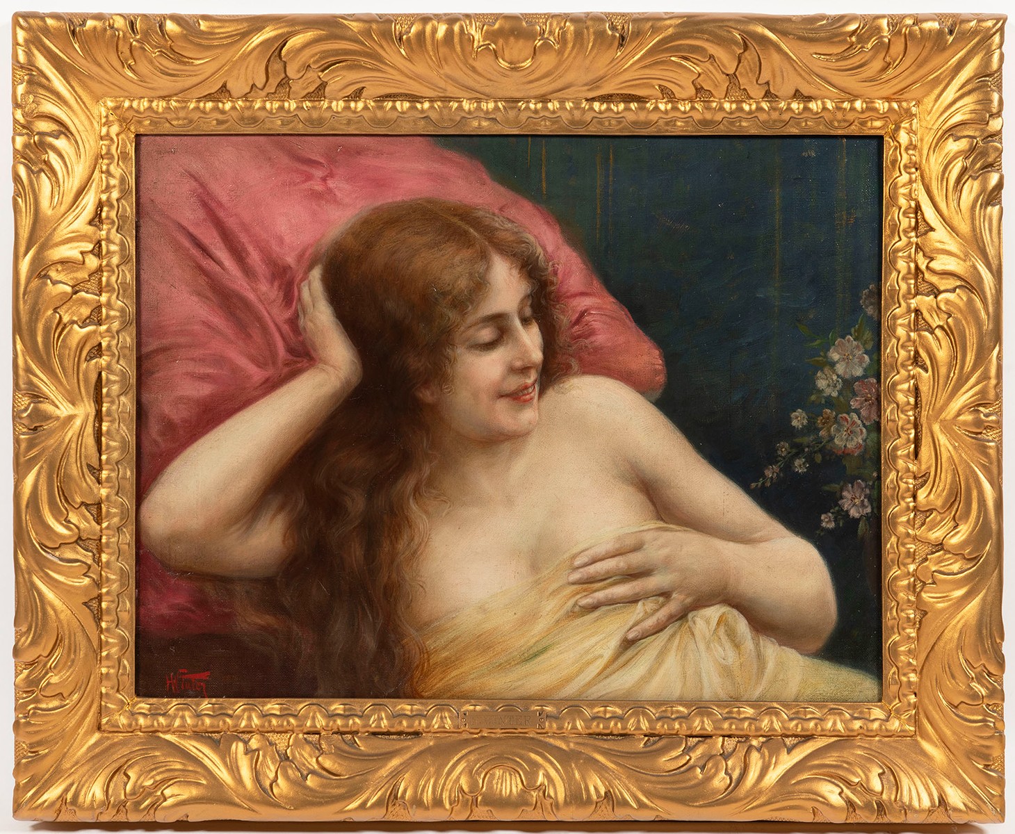 Reclining Beauty (Sensual Beauty Resting on a Cushion)