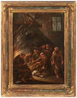 Monks by the Fireplace