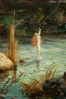 CENTRAL EUROPEAN SCHOOL (LATE 19TH CENTURY). The Water Nymph in a Autumn Coastal Landscape