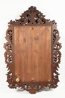 19th Century Elaborately Carved Walnut Wall Mirror