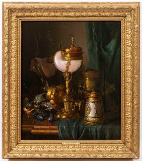 Opulent Still Life with Nautilus Cup and Precious Metalware
