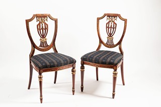 Pair of decorative wooden chairs