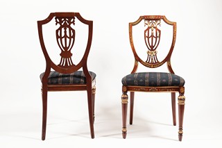 Pair of decorative wooden chairs