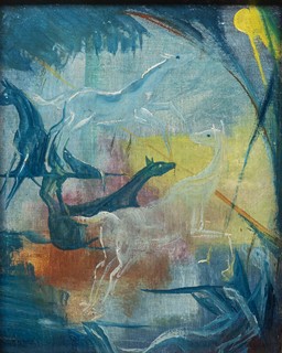 German School around 1910 - Horses in an Abstract Landscape