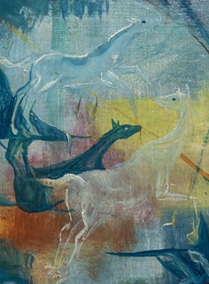 German School around 1910 - Horses in an Abstract Landscape