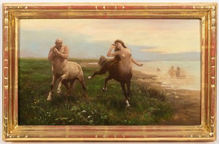 Attributed to Zygmunt Ajdukiewicz (1861 – 1917) - Mythological Scene The Play of the Centaurs