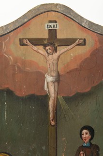 European School Mid-19th Century - Woman in Prayer Before Christ
