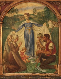 European School First Half of the 20th Century - Triptych: Blessing of the Family and Rural Labor