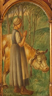 European School First Half of the 20th Century - Triptych: Blessing of the Family and Rural Labor