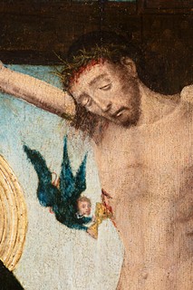 German Master, 15th Century - The Crucifixion with Saints and Donors
