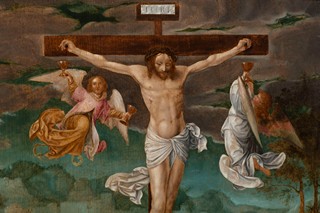 Attributed to Jan de Beer (c. 1475 – 1520/28) - The Crucifixion with the Virgin Mary, Saint John, Saint Mary Magdalene, and Angels