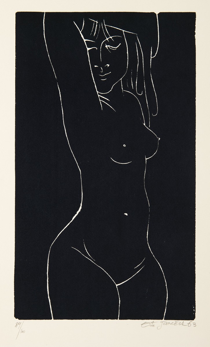 STANDING NUDE IN BLACK