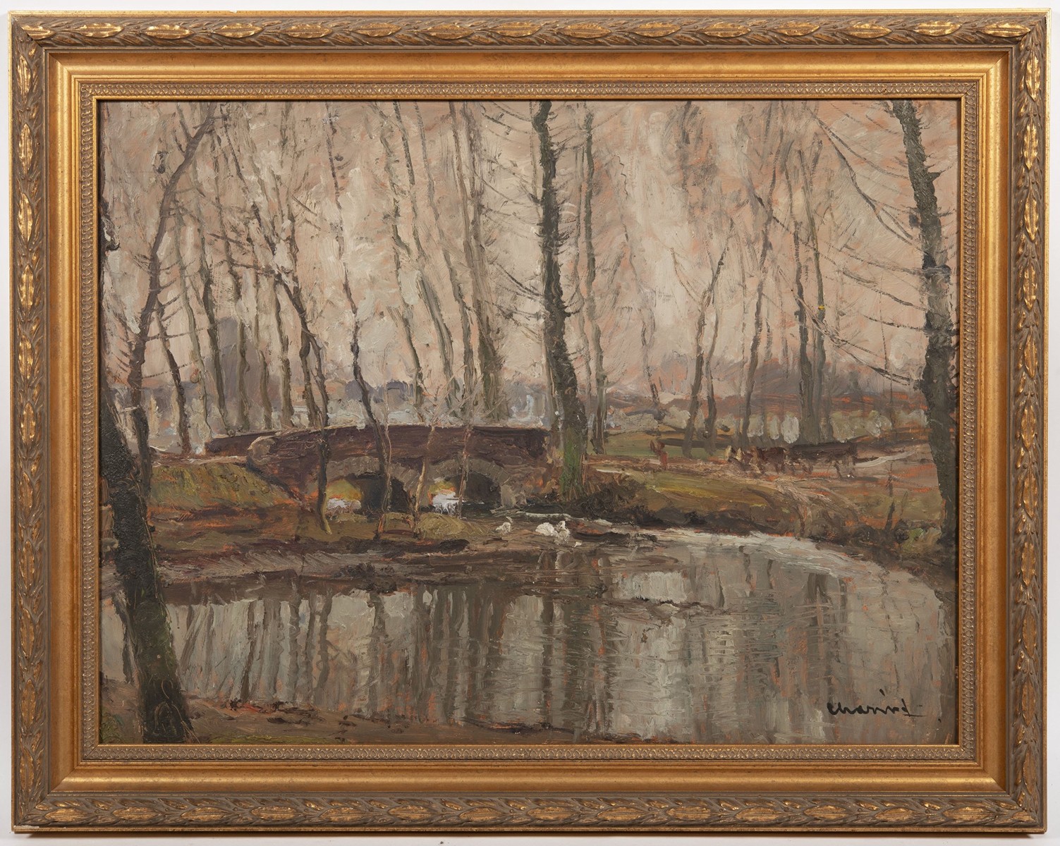 AUTUMN LANDSCAPE WITH A BRIDGE