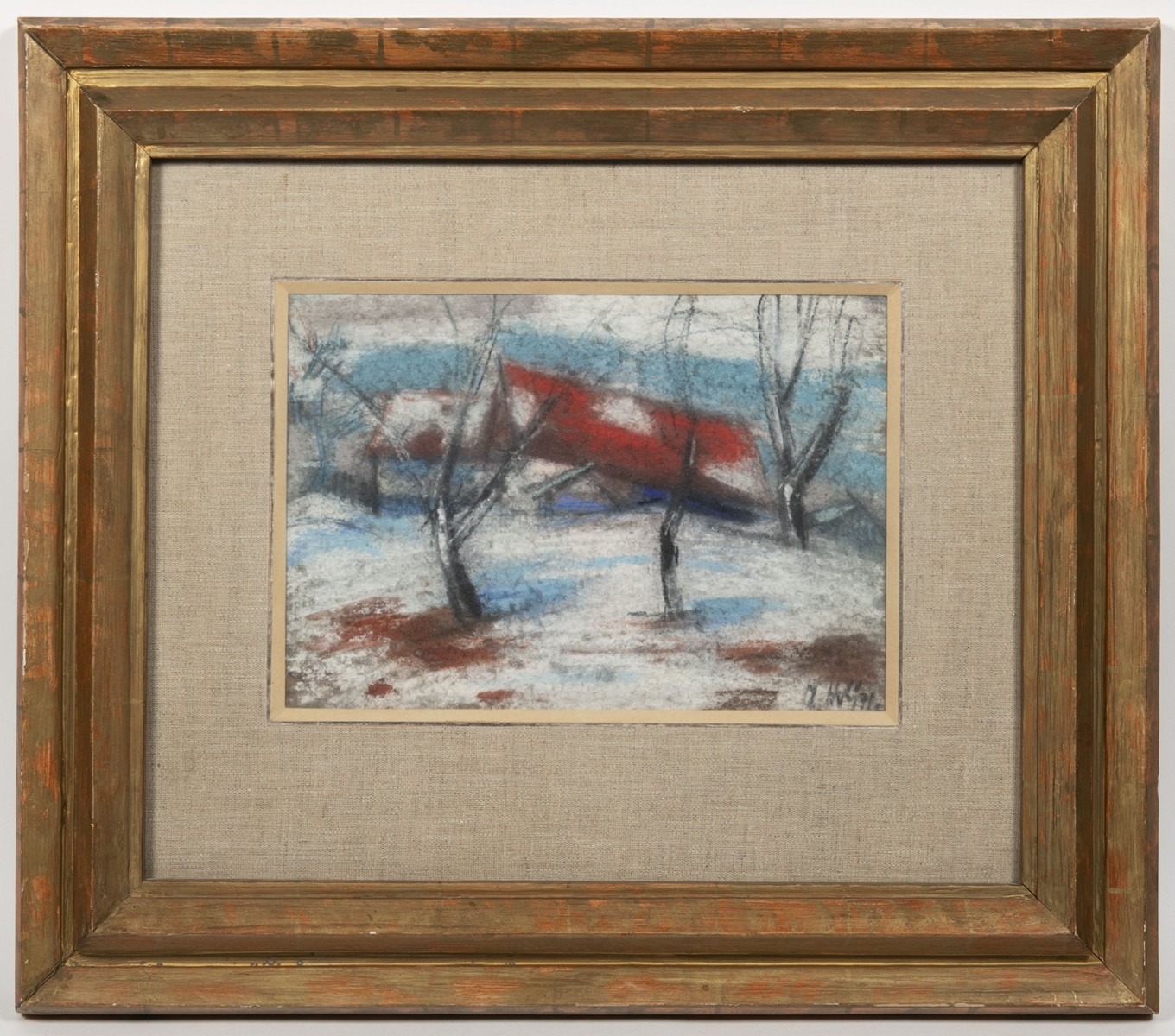 WINTER LANDSCAPE WITH A HOUSE