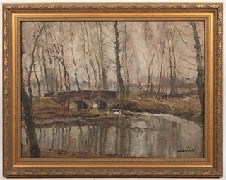 AUTUMN LANDSCAPE WITH A BRIDGE