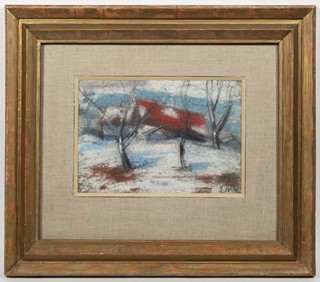 WINTER LANDSCAPE WITH A HOUSE