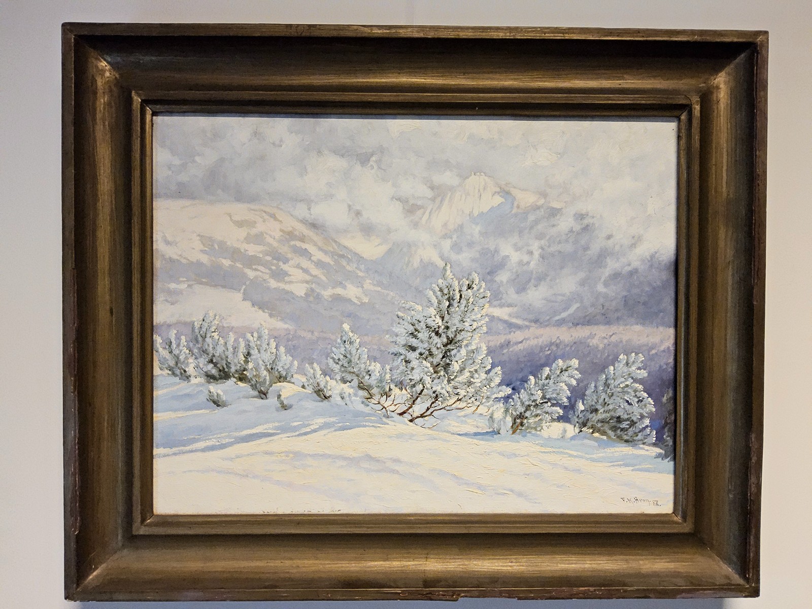 František Karel Hron (1874 - 1928) - Pohled z Liščí hory na Sněžku a Studniční horu