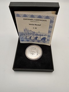 VÁCLAV NECKÁŘ – STŘÍBRNÝ MEDAILON, PROOF – PRAŽSKÁ MINCOVNA 2014