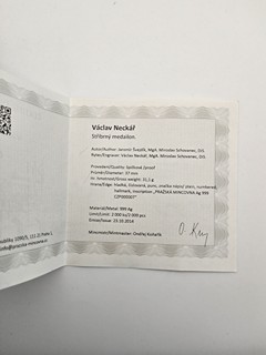VÁCLAV NECKÁŘ – STŘÍBRNÝ MEDAILON, PROOF – PRAŽSKÁ MINCOVNA 2014