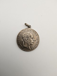 FRANTIŠEK JOSEF I. – 2 ZLATNÍK 1886 – STŘÍBRNÝ PŘÍVĚSEK
