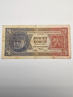ČESKOSLOVENSKO – 20 KORUN 1926, SÉRIE Td, NEPERFOROVANÁ – RAŠÍN A ŠTEFÁNIK