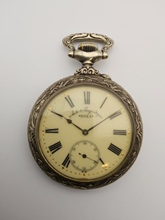 VELKÉ KAPESNÍ HODINKY DOXA – LOVECKÝ MOTIV – KOLEM ROKU 1910 – PLNĚ FUNKČNÍ