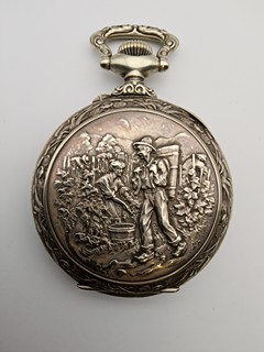VELKÉ KAPESNÍ HODINKY DOXA – LOVECKÝ MOTIV – KOLEM ROKU 1910 – PLNĚ FUNKČNÍ