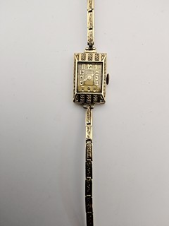 Dámské zlaté náramkové hodinky Medana – Art Deco, Au 585/1000