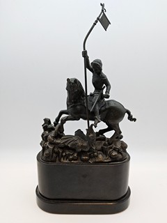 Franta Anýž (1876 - 1934) - Franta Anýž – Svatý Jiří zabíjející draka, bronz