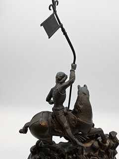 Franta Anýž (1876 - 1934) - Franta Anýž – Svatý Jiří zabíjející draka, bronz