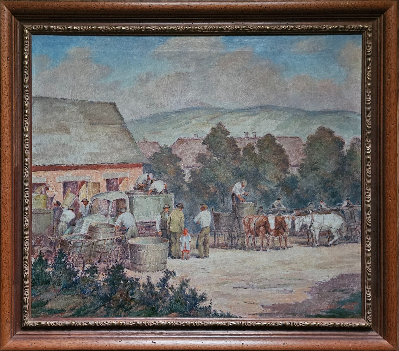 Hubert Kovařík - Vinobraní – Lisování hroznů v Čejkovicích