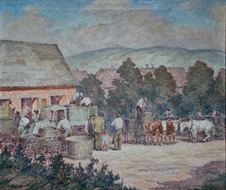 Hubert Kovařík - Vinobraní – Lisování hroznů v Čejkovicích