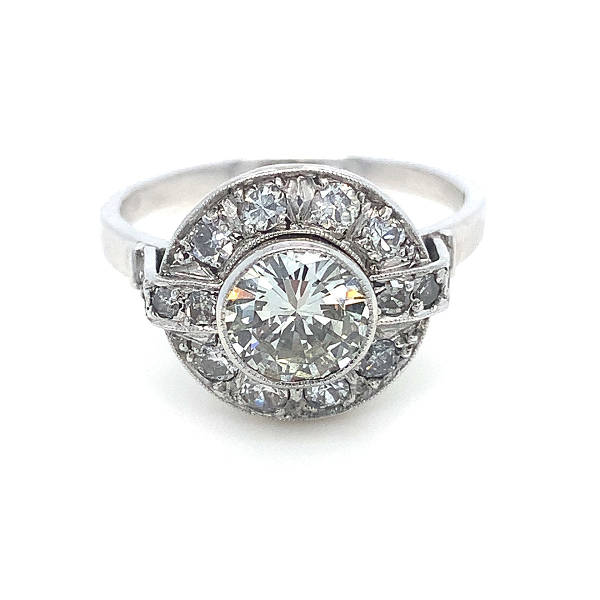 Prsten s diamanty | Art deco | platina | Československo 1930