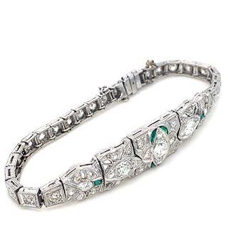 Náramek s diamanty | Art deco | Československo 1930 | platina