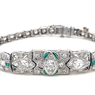 Náramek s diamanty | Art deco | Československo 1930 | platina