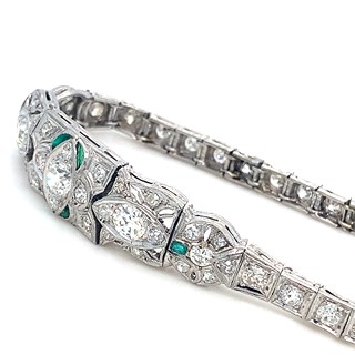 Náramek s diamanty | Art deco | Československo 1930 | platina