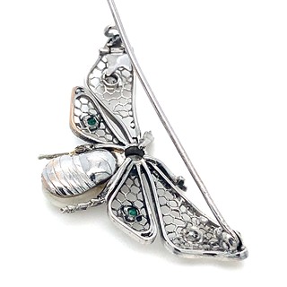 Brožka s diamanty a perlou | Art deco | Francie - Paříž 1930