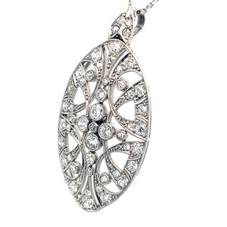 Platinový přívěs s diamanty | Art deco | Československo 1930