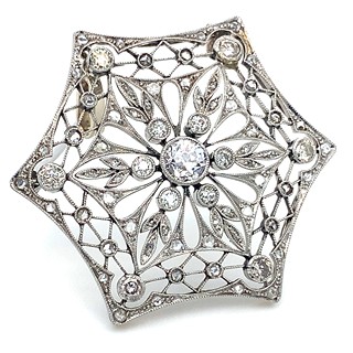 Platinový přívěs s diamanty | Art deco | Československo 1930