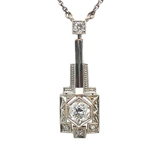 Kolier s diamanty | Art deco | Československo 1935