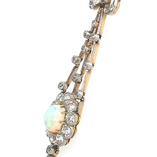 Kolier s diamanty a opálem | Art deco | platina | Československo 1925