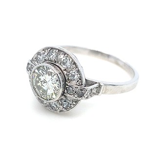 Prsten s diamanty | Art deco | platina | Československo 1930