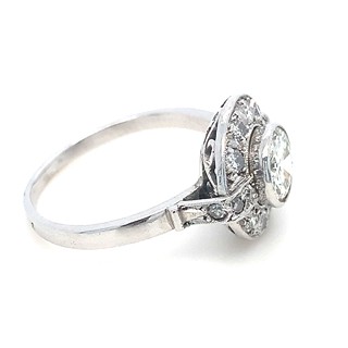 Prsten s diamanty | Art deco | platina | Československo 1930