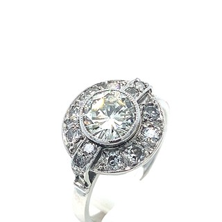 Prsten s diamanty | Art deco | platina | Československo 1930