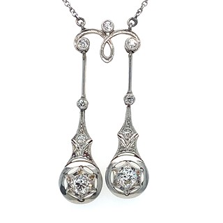 Kolier s diamanty | Art deco | platina | Československo 1930