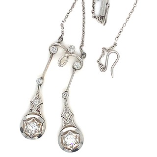 Kolier s diamanty | Art deco | platina | Československo 1930